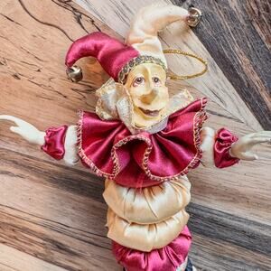 Vintage 1980's Collectible - Artist Wayne Kleski - Jester Ornament - 10" Tall